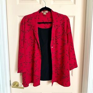 Red and black Notations button up